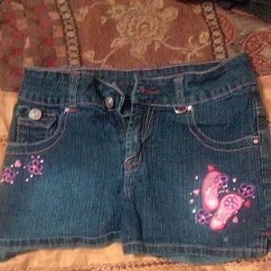 Arizona Jean Company Blue Kids Shorts with Pink Accents
